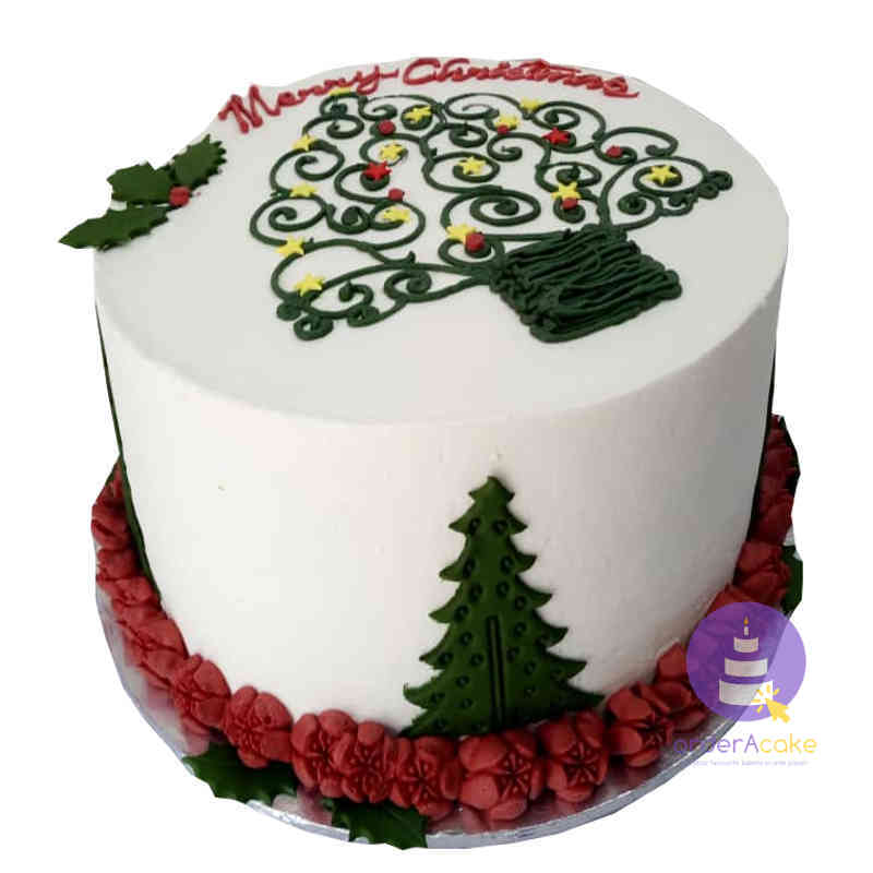 www.orderAcake.ng_Christmas Tree Buttercream Cake Christmas Tree Buttercream Cake