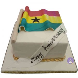 Ghanaian Flag Fondant Cake